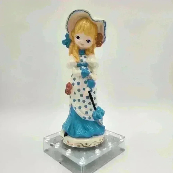 Sweet 10" Vintage Parasol Figurine For The Little Blonde‎ In Your Life! - Picture 4 of 12